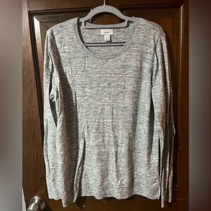 Old Navy Women's Light Gray Scoop Neck Sweater